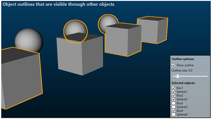 Ab3d.DXEngine with object oulines